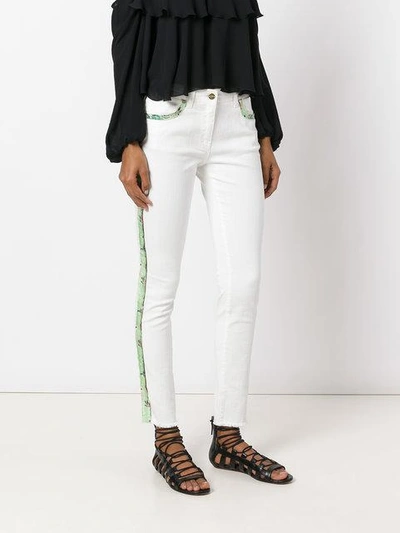 Shop Etro Lateral Strap Cropped Jeans