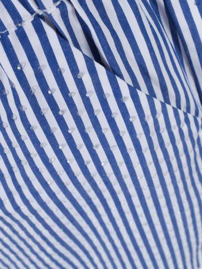 P.a.r.o.s.h Cotton Shorts Elastic Waistband Vertical Stripes In Blue