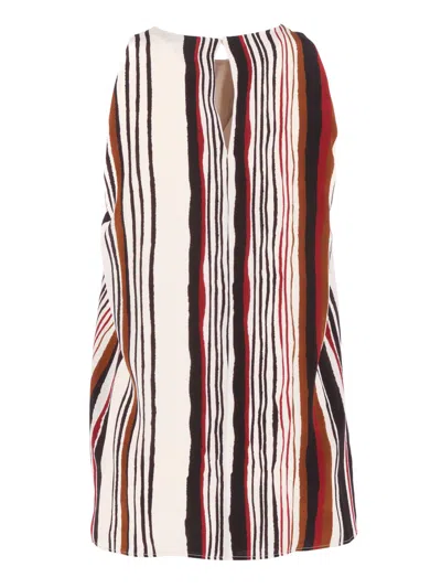 Max Mara Multicolour Crew Neck Stripes Top In Multi