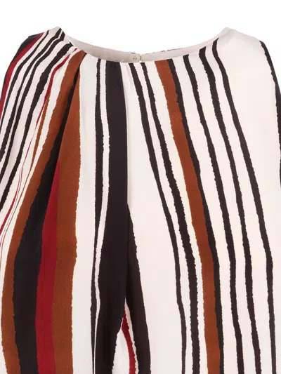 Max Mara Multicolour Crew Neck Stripes Top In Multi