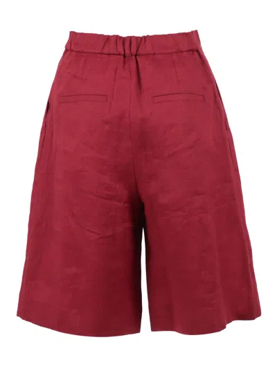 Max Mara Studio Pantalone Corto Caravan In Red