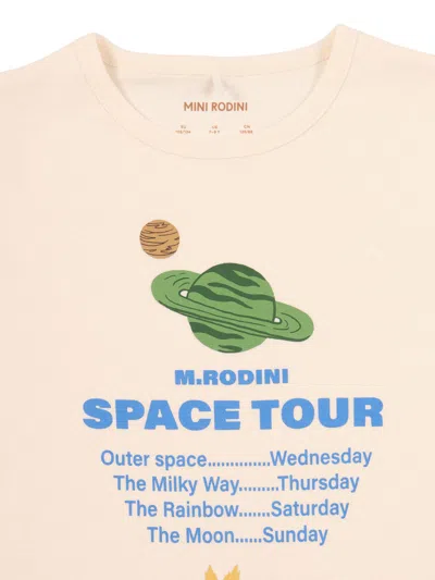 Mini Rodini Space Tour Regular Sp Ss Tee In Neutral