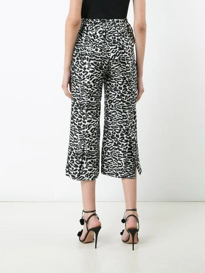 Shop Piamita Leopard Print Cropped Pants In Black