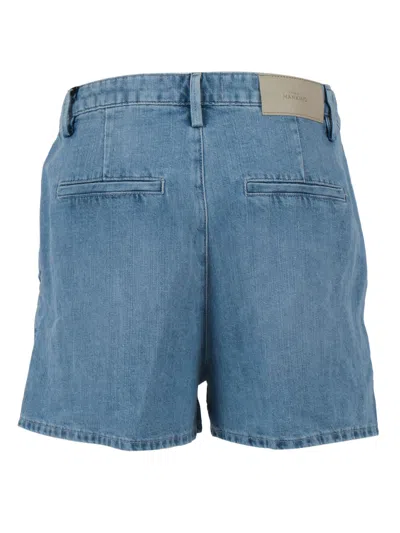7 For All Mankind Trouser Shorts Iris In Blue
