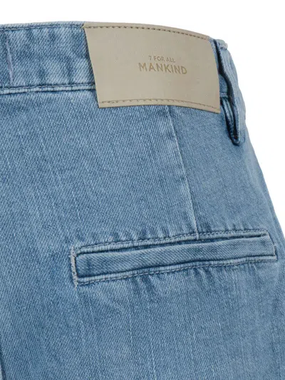 7 For All Mankind Trouser Shorts Iris In Blue
