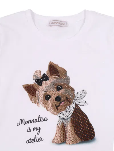 Monnalisa Regular Tee Jersey Stretc In White
