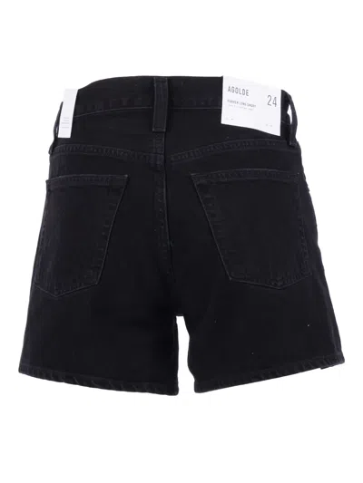 Agolde Parker Lng Loose Fit Vnt Short In Black
