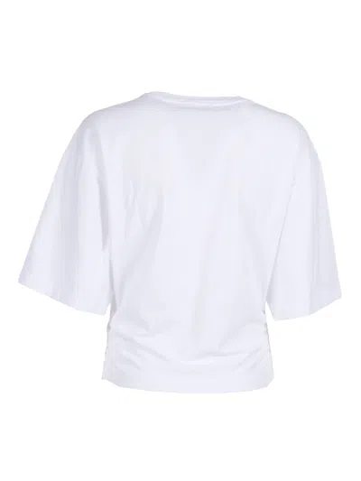 Agolde Shari Sculptural Ruched T-shirt In White