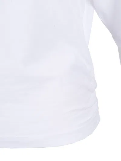Agolde Shari Sculptural Ruched T-shirt In White