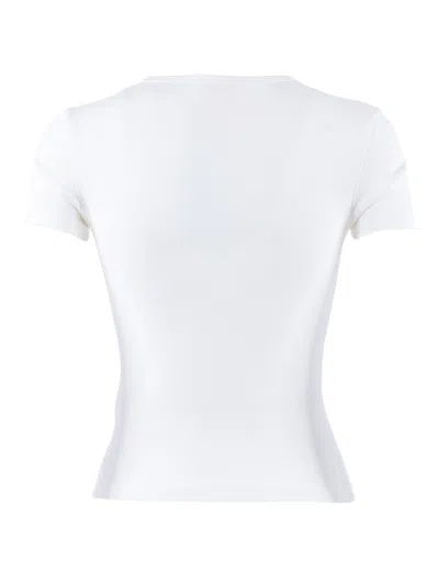 Diesel Women White T-shirt With Logo On The Front And Ribbed Design In Cotton Woman