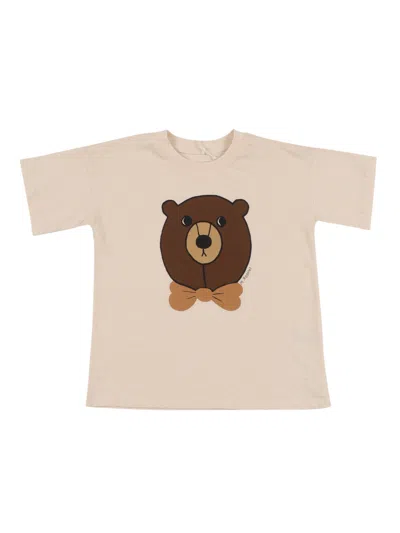 Mini Rodini Bear Sp Ss Tee In Brown