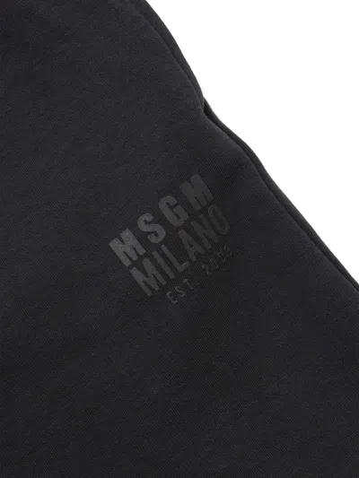 Msgm Interlock Bermuda Unisex In Black