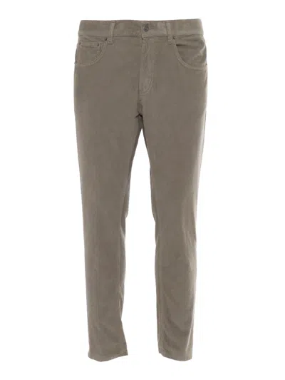 Dondup Dian Tapered-leg Corduroy Trousers In Gray