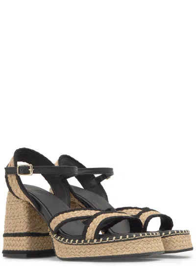 Castaã±er Castañer Vanish Raffia Platform Sandals In Multi