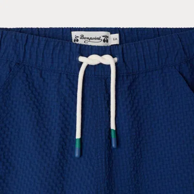 Bonpoint Logo-patch Drawstring Shorts In Blue