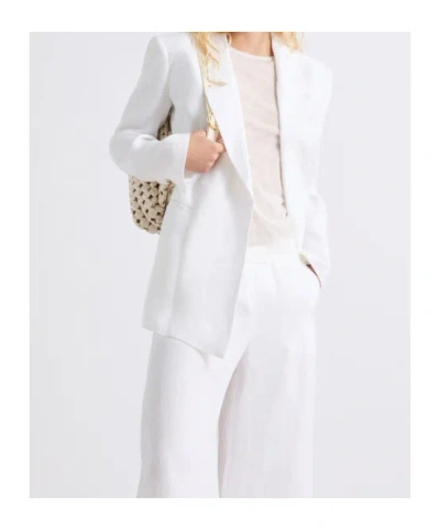 Marella Black Mllmodico Structured Belted Linen Jacket In White