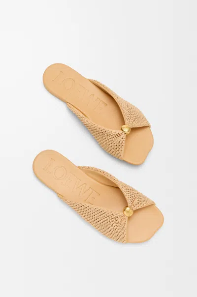 Loewe Raffia-effect Flat Sandals In Neutral