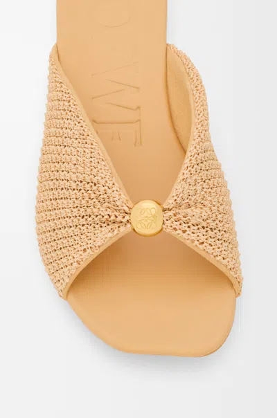 Loewe Raffia-effect Flat Sandals In Neutral