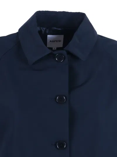 Aspesi Raglan-sleeve Flap-pocket Jacket In Blue