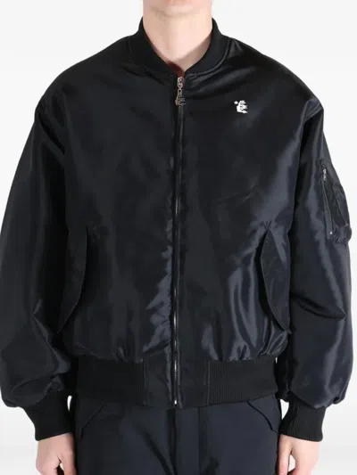 Hellstar Logo-patch Zip-up Jacket In Black