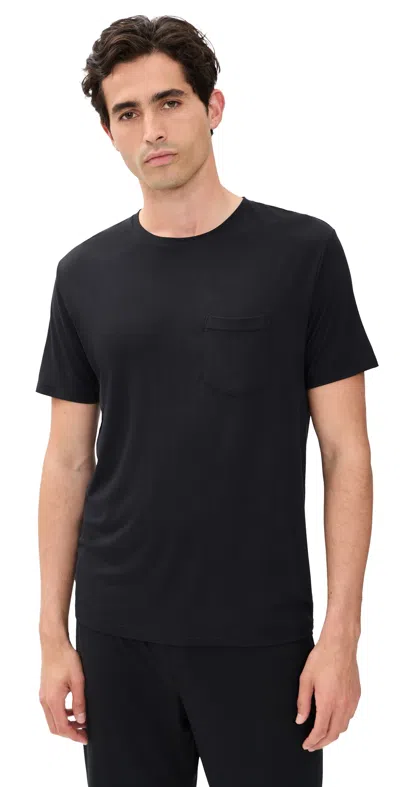 Tommy John Second Skin Sleep Pocket T-shirts In Black