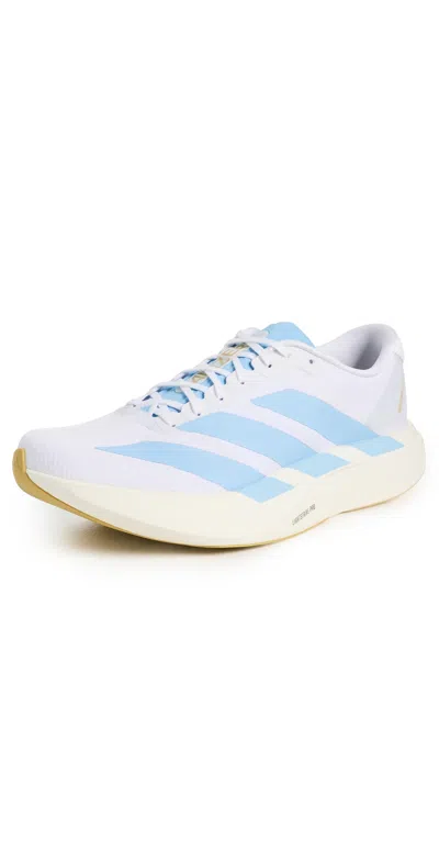 Adidas Originals Mens Adidas Adizero Evo Sl 2 In Footwear White/clear Blue/matte Gold