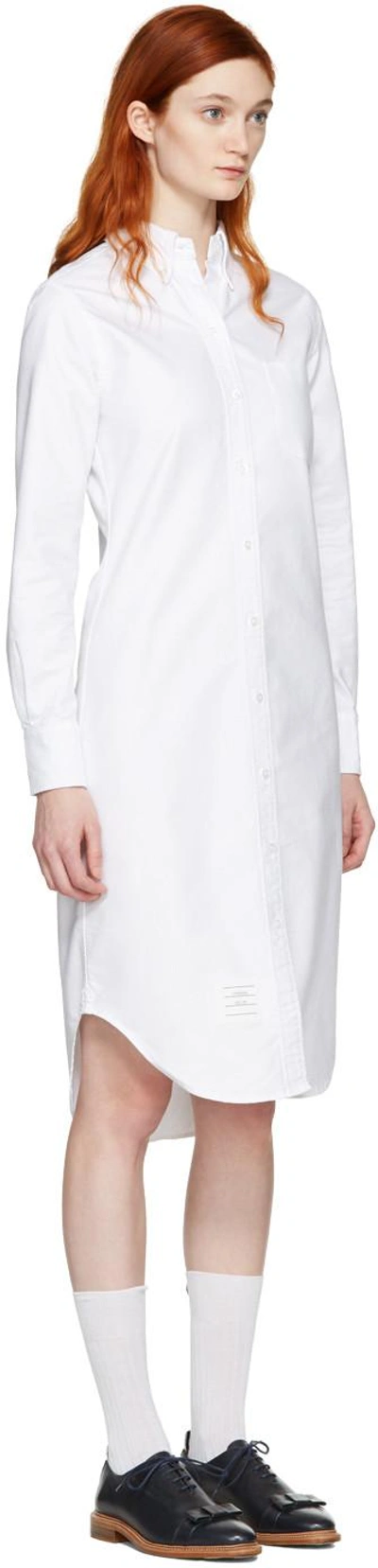 Shop Thom Browne White Classic Shirt Dress