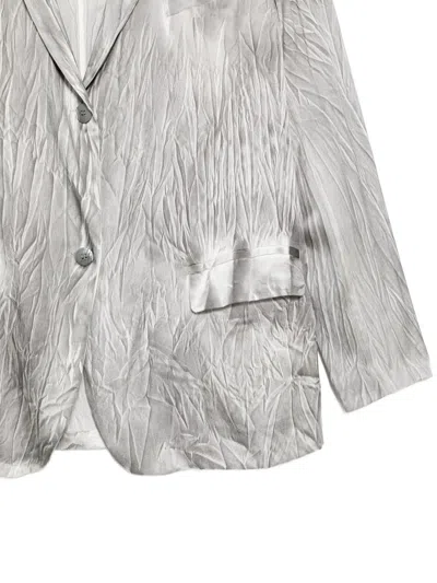 Avant Toi Grey Solid Notched Lapel Blazer In Multi
