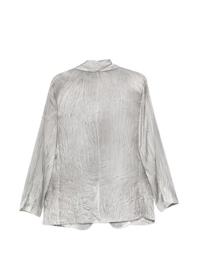 Avant Toi Grey Solid Notched Lapel Blazer In Multi
