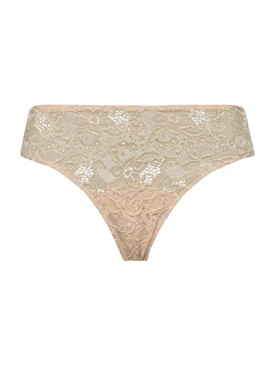 Hanro Moments Lace Bikini In Neutral