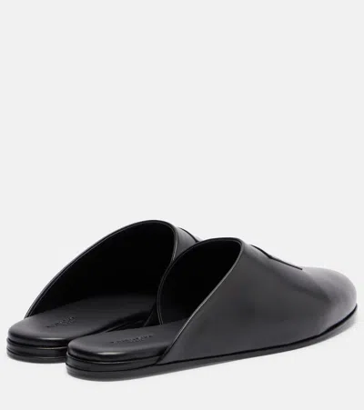 Givenchy Label Flat Mules In Black Nappa Leather Women In Multi