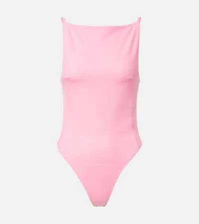 Jacquemus The Sole Open-back One-piece Swimsuit In Pink