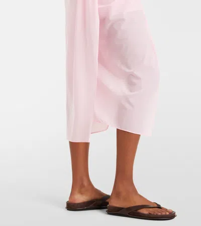 Jacquemus High Waist Draped Asymmetric Ruched Skirt In Pink