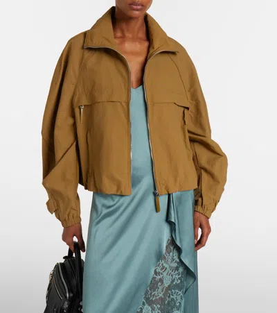 Acne Studios Logo Jacket In Brown