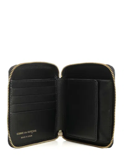 Comme Des Garçons Patchwork Leather Denim Effect Zip Around Wallet Wallets Blue In Blue
