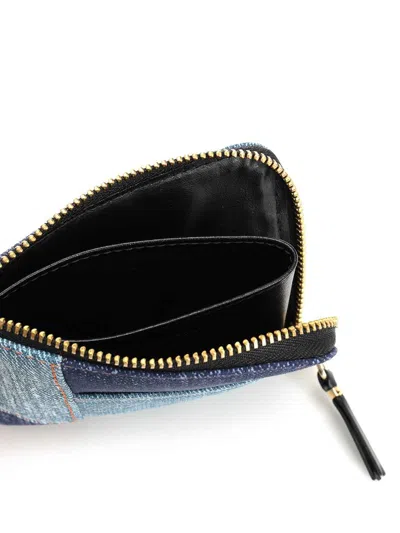 Comme Des Garçons Patchwork Wallet In Blue