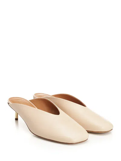 Forte Forte Laminated Leather Clog With Metal Heel In Animal Print
