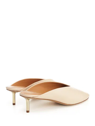 Forte Forte Laminated Leather Clog With Metal Heel In Animal Print