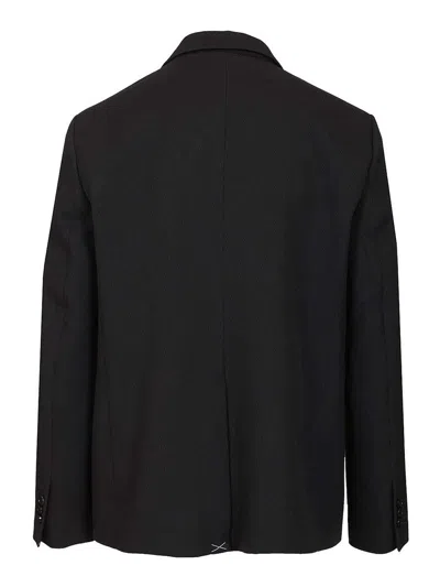 Loewe Logo-embroidered Wool Jacket In Black