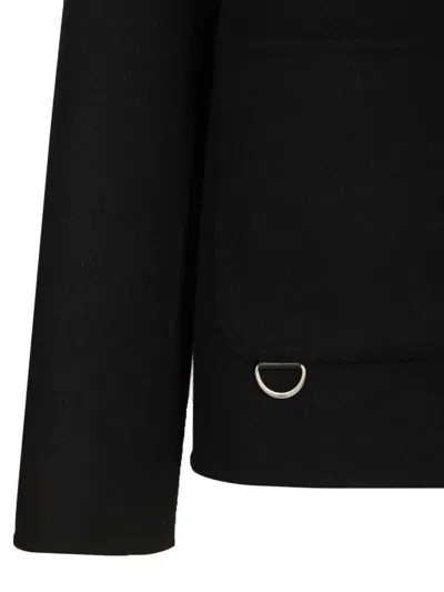 Loewe Mens Black Workwear Leather-pocket Wool And Cashmere Jacket In Black