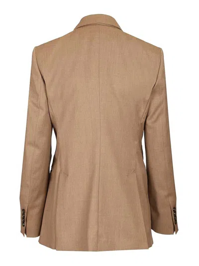 Max Mara Tailored Double-breasted Blazer Featuring Pockets In Brown