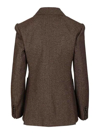 Max Mara Wool Tweed Jacket In Brown