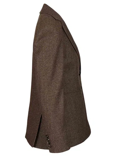 Max Mara Wool Tweed Jacket In Brown