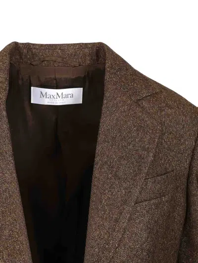 Max Mara Wool Tweed Jacket In Brown