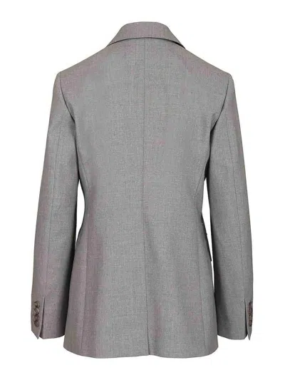 Max Mara Single-breasted Wool Jacket In Gray