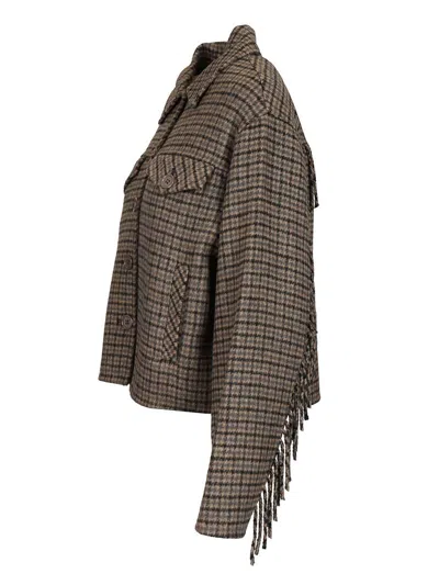 P.a.r.o.s.h Fringed Jacket Jackets Grey In Brown
