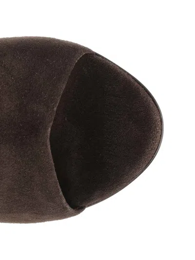 Paris Texas Suede Nina Wedge Mules 105 In Brown