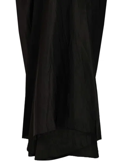 Rick Owens Panelled Satin Midi Slip Dress In Black