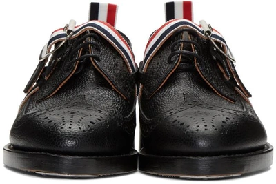 Shop Thom Browne Black Classic Longwing Strap Brogues