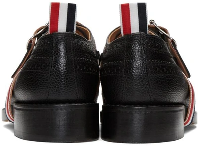 Shop Thom Browne Black Classic Longwing Strap Brogues